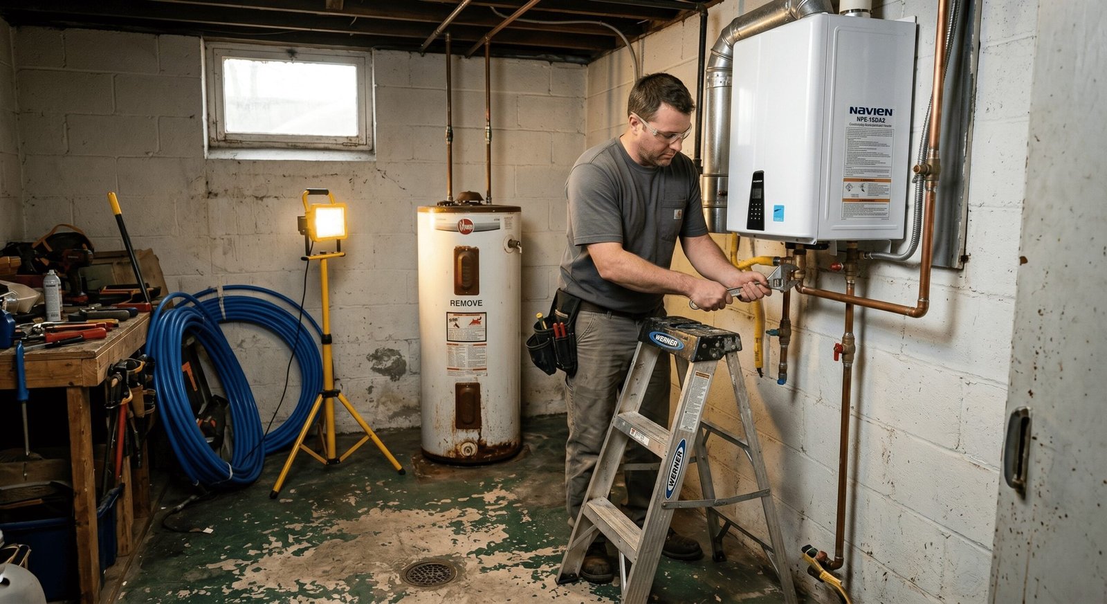 Tankless water heater installation by a licensed Bulwark Plumbing technician in Dallas